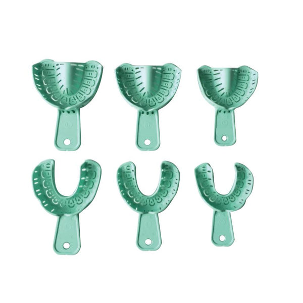 6 uds bandeja de impresión Dental bandeja de dientes de implante de plástico desechable