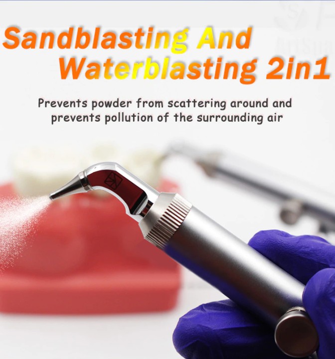 2in1 Dental Allumina Air Abrasion Polisher Sandblaster Lab Strumento di odontoiatria