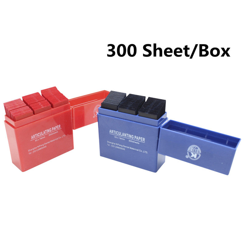 Bandes de papier articulées dentaires rouges/bleues de 300 feuilles/bo –  DentalDenshine