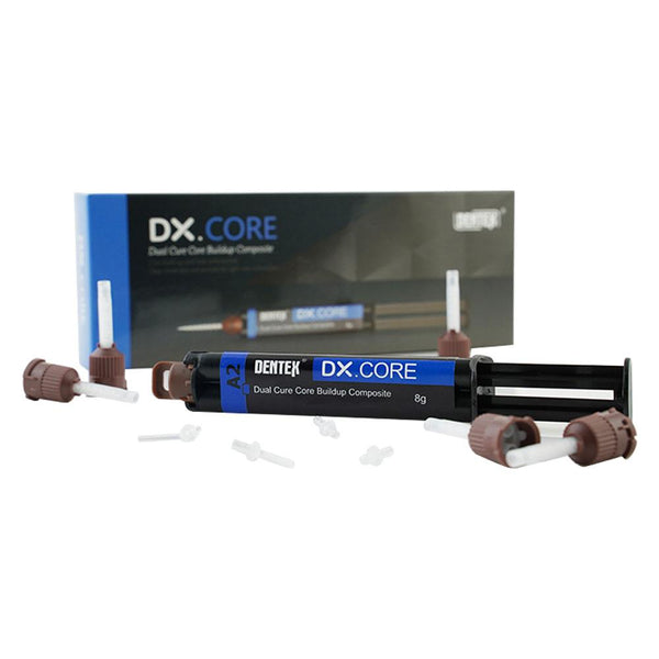 Self-curing A2/A3 dental dual-cure composite core build for strong, durable and convenient dental restorations