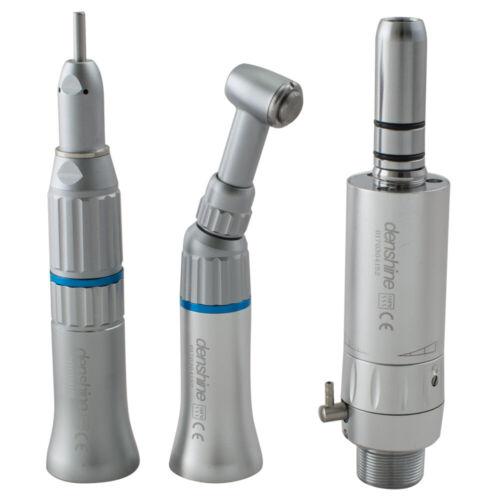 Dental handpiece set with slow low speed air motor, push button elbow handpiece, E-shaped straight