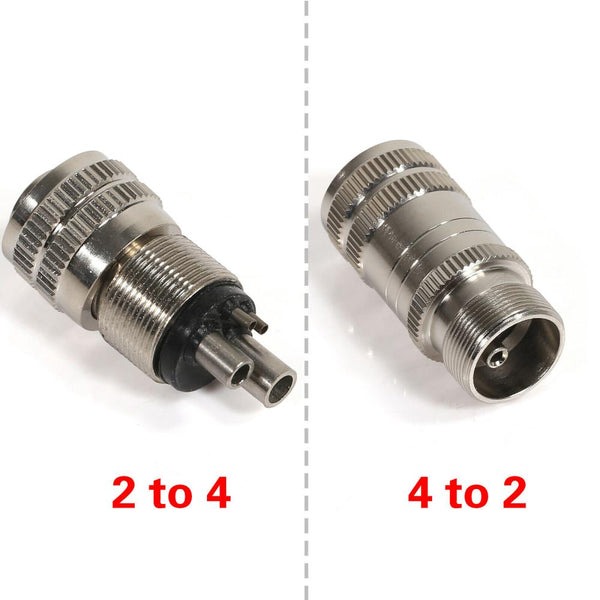 Dental 4 to 2 Or 2 to 4 Holes Connector Coupler Adapter Changer for Handpiece Tube Turbine Dental Teeth Tool