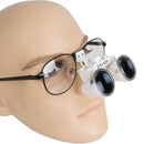Lupas binoculares médicas quirúrgicas dentales Lupa de vidrio óptico de 2.5X 420 mm con marco de metal
