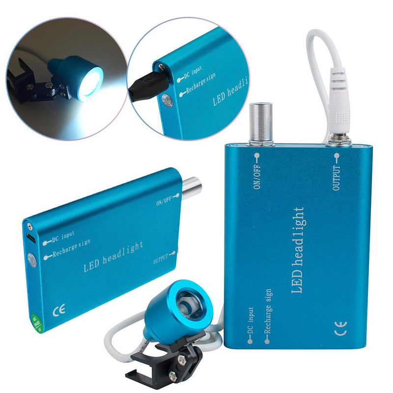 Portable Blue LED Head Light Lamp for Dental Surgical Medical Binocular Loupes