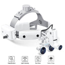 Occhialini binoculari dentali Lente d'ingrandimento per fascia per la testa con luce a LED 3.5X-420 ottica