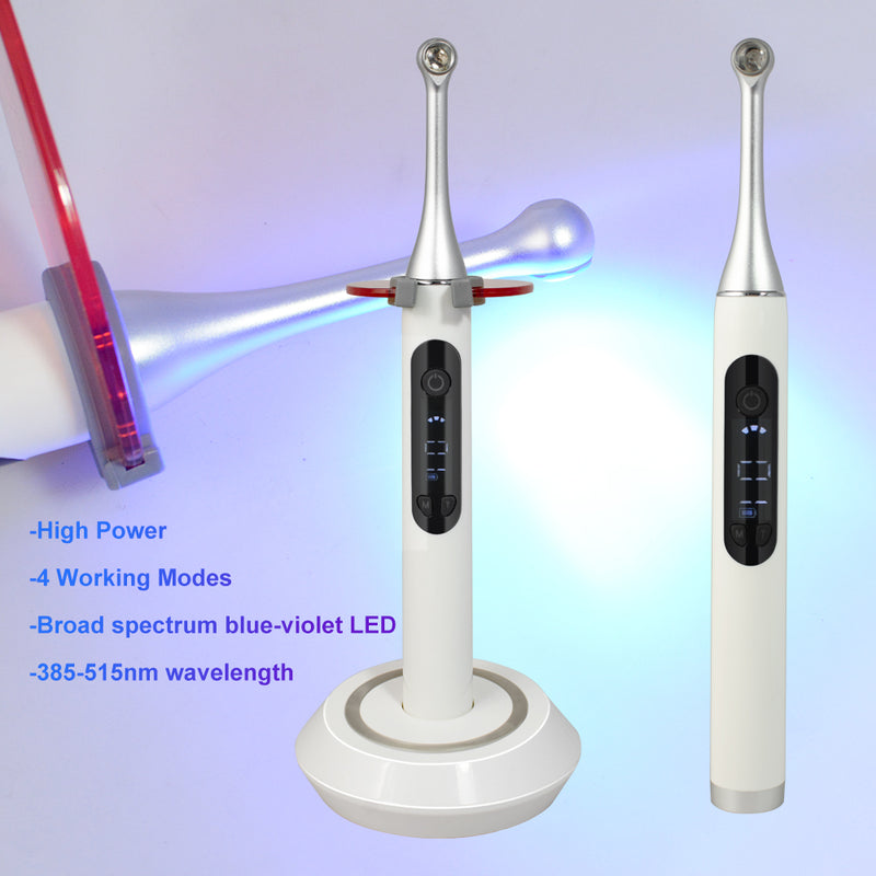 2300 mw/cm2 1 secondo lampada polimerizzante dentale cordless LED blu-viola lampada polimerizzante
