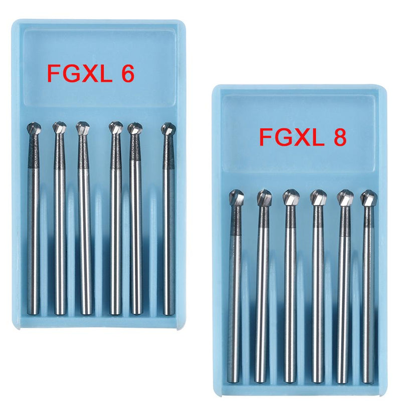6pcs/Pack 25mm FGXL4 /6 /8 Dental Drills Surgical  Finishing Burs  High Speed Tungsten Carbide Burs