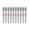 10pcs/Box Dental Diamond Burs Drill Football Shape Fine for High Speed Handpieces 368-023F 379-023F