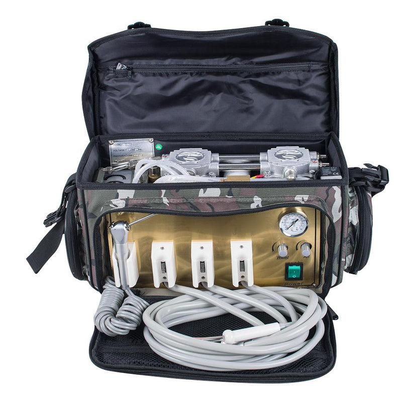 Riunito dentale portatile a 4 fori con sistema di aspirazione del compressore d'aria Siringa a 3 vie