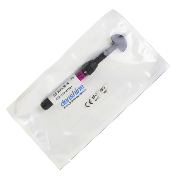 1 paquete Denshine Light Cure Hybrid Dental Resin Composite Jeringa Sombra A3