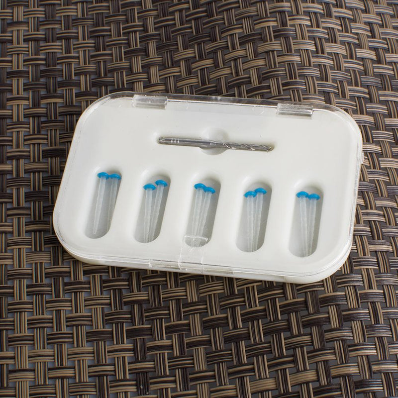 4 boîtes 4 perceuses dentaires à haute intensité en verre de quartz à poils droits en fibre de résine