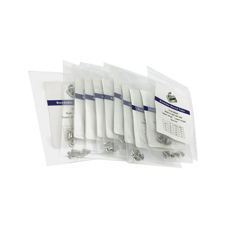 10 kit Dental Ortho Buccal Tube 1°/2° Molar Roth 0.022 Bondable