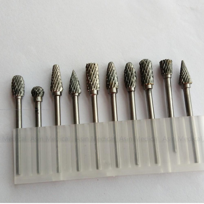 10pcs Dental Tungsten Steel Nitrate Carbide Burs Drills Dentistry 2.35mm Dental Burs