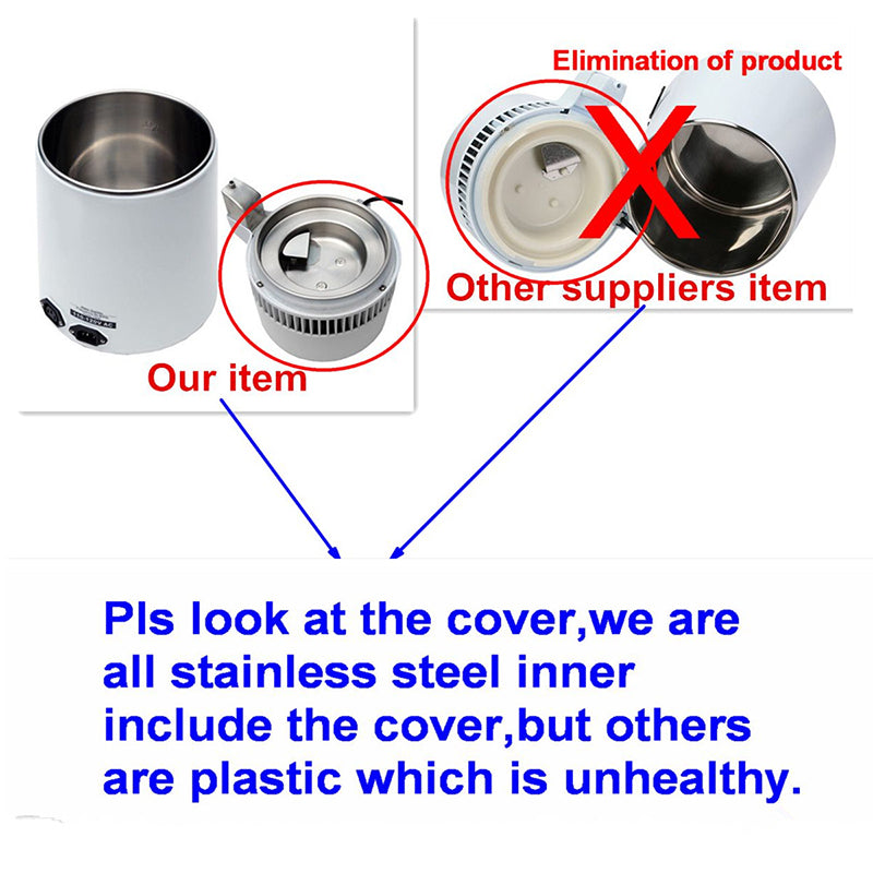 110V Stainless Steel Internal Pure Water Distiller Water Filter