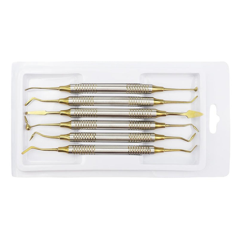 6-Pack Dental Composite Resin Filled Spatula Thick Handle Restorative Dental Instruments