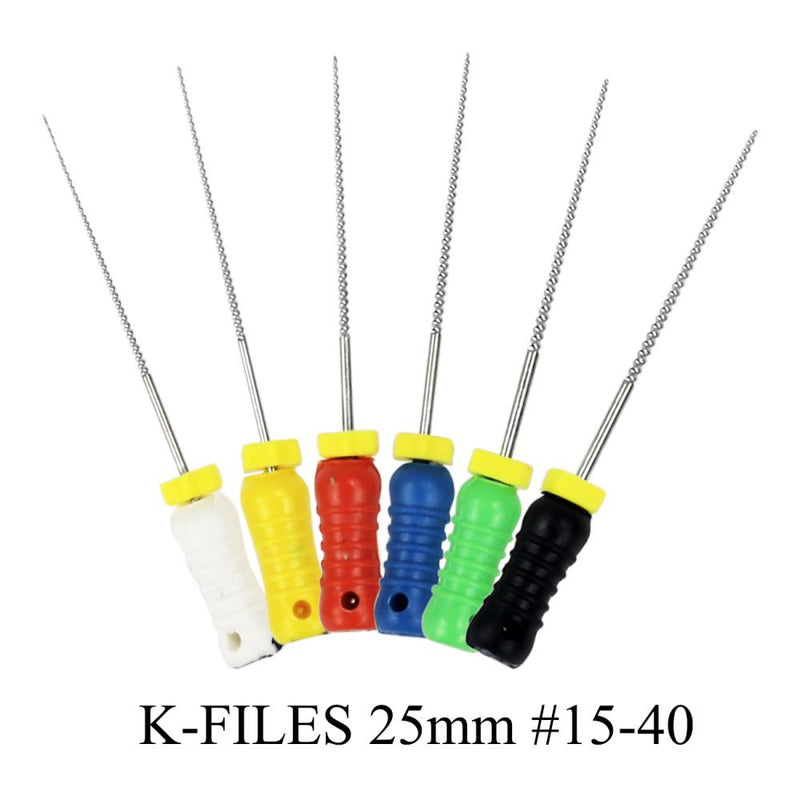 6pcs/Pack K File 25mm Dental Hand Stainless Steel Endodontic Root Canal File