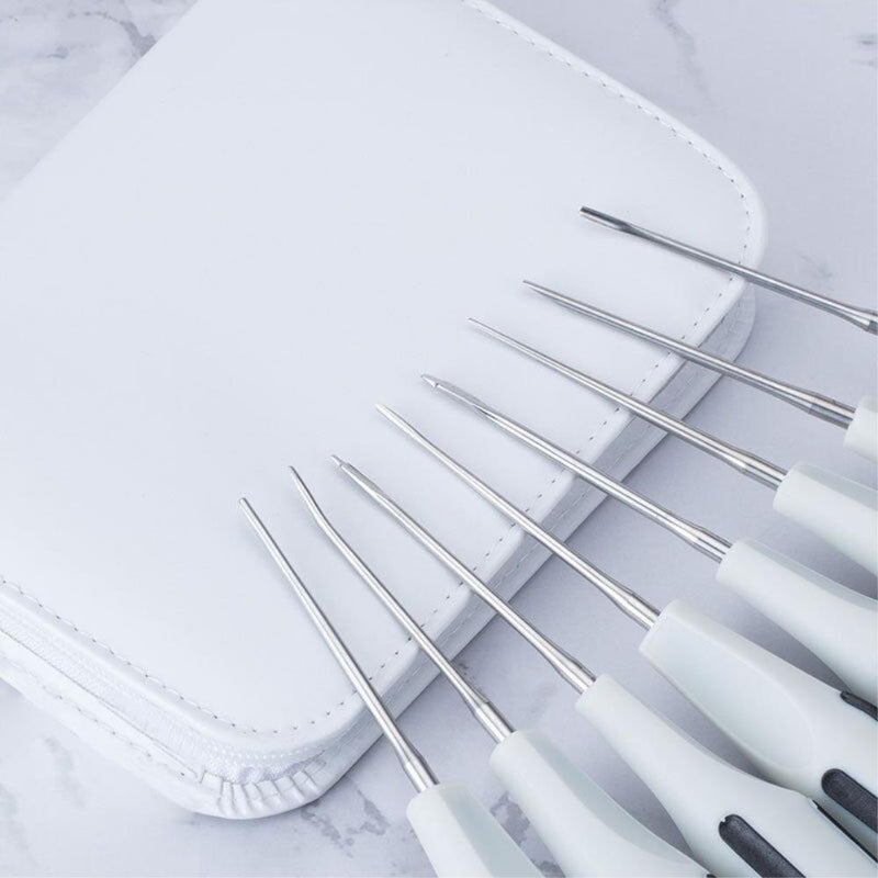8pcs Dental Extracting Apical Root Elevator Stainless Steel Surgical Luxating Lift Elevator Plastic Handle Instruments