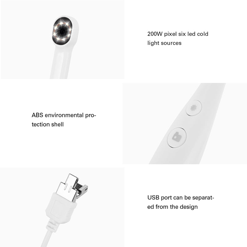 Endoscopio orale per fotocamera intraorale USB a 8 LED per computer e Android