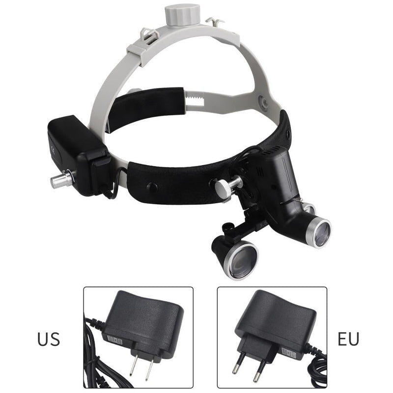 Dental surgery LED headlight with binocular magnifying glass 5W adjustable headlight