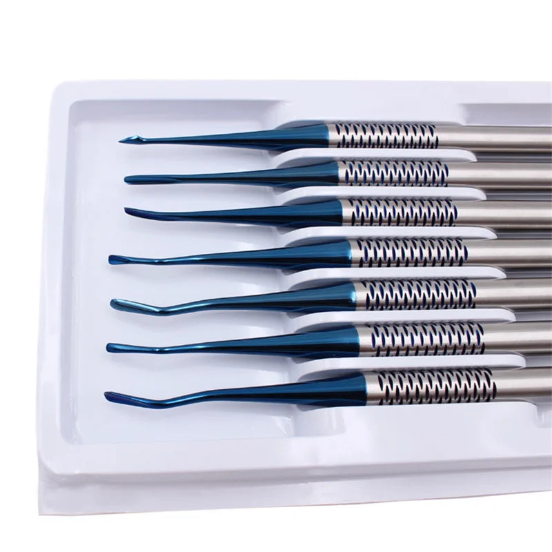 Professional Dental Extraction Kit 7-Piece Titanium Alloy Elevator Set for Root and Tooth Removal