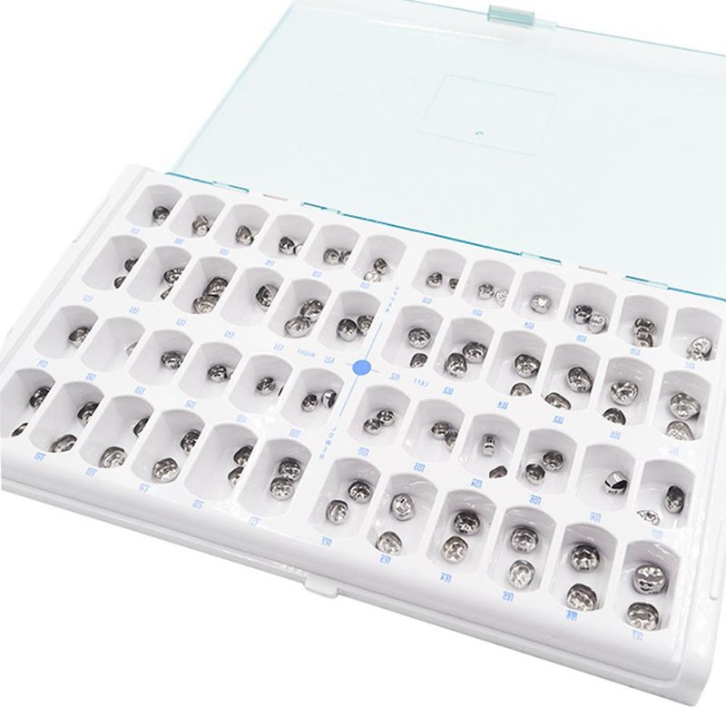 48pcs/box Children's Primary Molar Crown Stainless Steel Temporary Protection Dental Orthodontic Tools