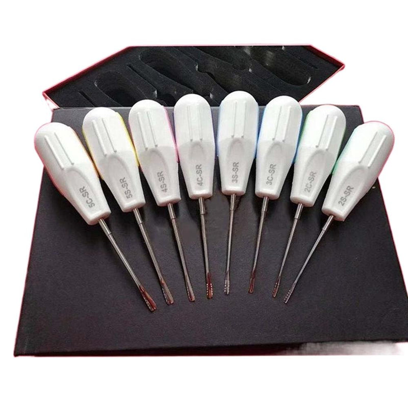 8Pc Dental Luxating Elevator Dentist Curved Root Elevator Minimally Invasive Tooth Extracting