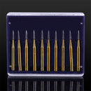 10pcs/Box Titanium Plating Tungsten Steel Needle Dental Burs for High Speed Handpiece Dia.1.6mm
