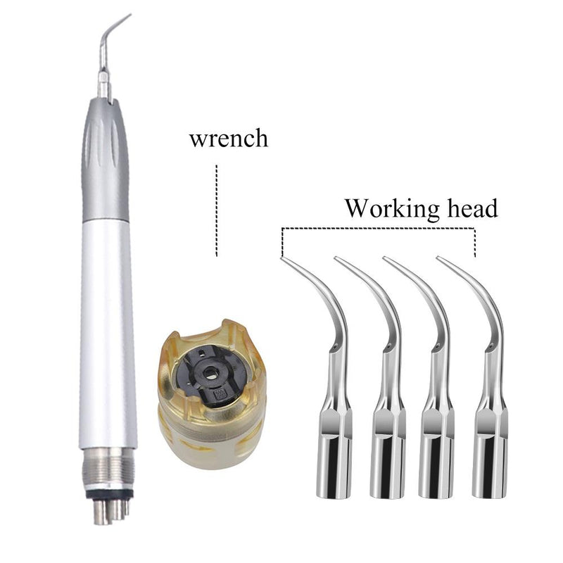 Dental Ultrasonic Air Scaler with 3 Tips Teeth Cleaning 2/4 Holes Handpiece